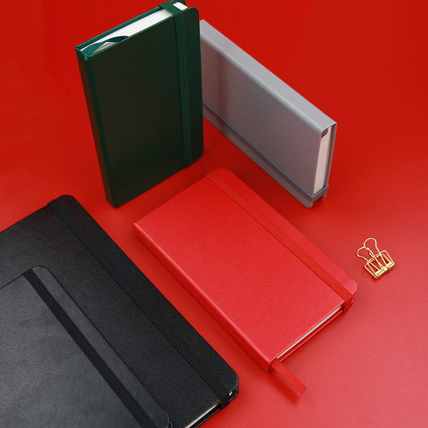 A6 PU-Coated Hardboard Notepad w/ Elastic Band 3